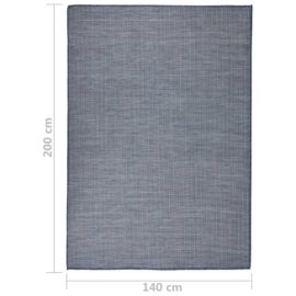 Utendørs flatvevd teppe 140×200 cm blå