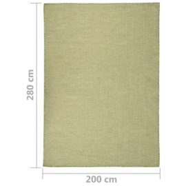 Utendørs flatvevd teppe 200×280 cm grønn