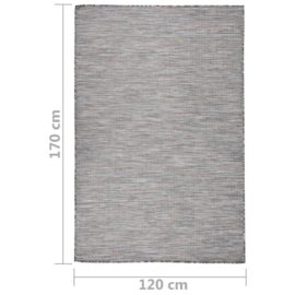 Utendørs flatvevd teppe 120×170 cm brun og blå