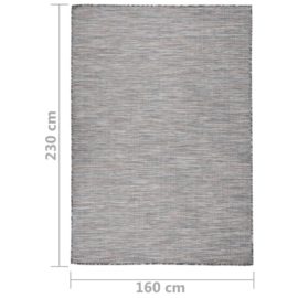 Utendørs flatvevd teppe 160×230 cm brun og blå