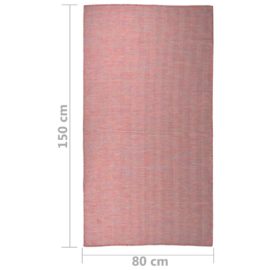 Utendørs flatvevd teppe 80×150 cm rød