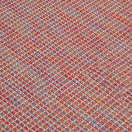Utendørs flatvevd teppe 80×250 cm rød