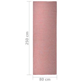 Utendørs flatvevd teppe 80×250 cm rød