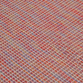 Utendørs flatvevd teppe 100×200 cm rød