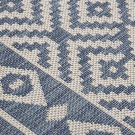 Utendørs flatvevd teppe 80×150 cm blå striper