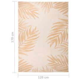 Utendørs flatvevd teppe 120×170 cm bladmønster