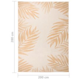 Utendørs flatvevd teppe 200×280 cm bladmønster