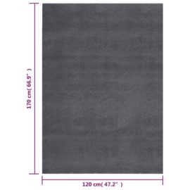 Vaskbart teppe mykt kort lugg 120×170 cm sklisikker antrasitt