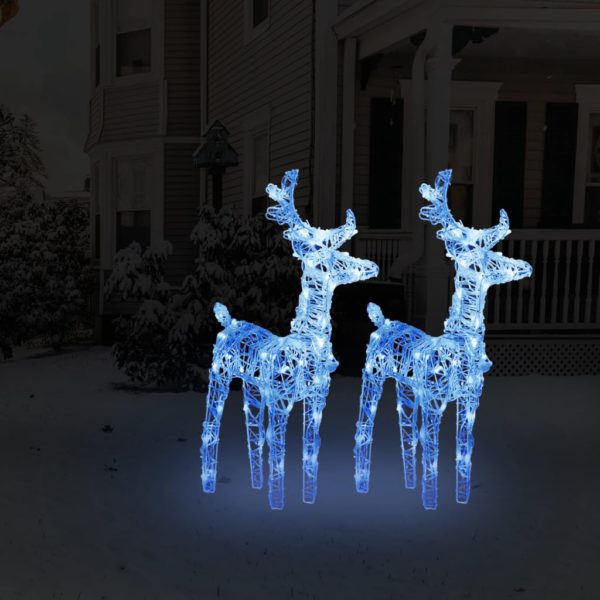 Julereinsdyr 2 stk blå 80 LED akryl