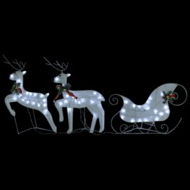 Reinsdyr og slede julepynt 100 lysdioder utendørs hvit