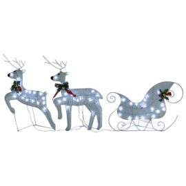Reinsdyr og slede julepynt 100 lysdioder utendørs hvit
