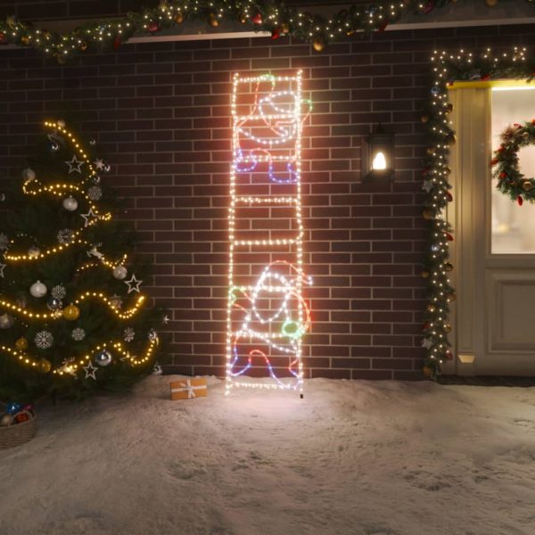 Sammenleggbar julenisse på stige med 552 lysdioder 50×200 cm