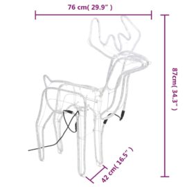 Julereinsdyrfigur bevegelig hode varmhvit 76x42x87 cm
