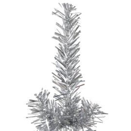 Kunstig halvt juletre med stativ tynt sølv 240 cm