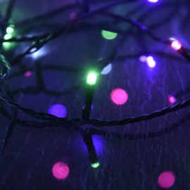 LED-strenglys med 150 lysdioder pastell flerfarget 15 m PVC