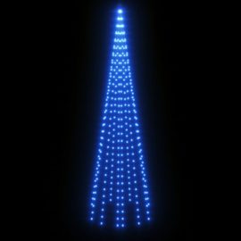 Juletre på flaggstang 310 LED blå 300 cm