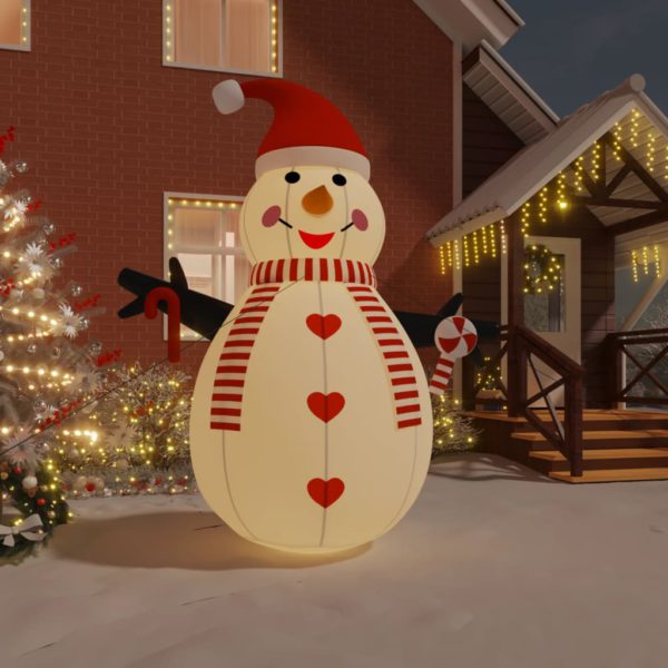 Oppblåsbar snømann med LED-lys 360 cm