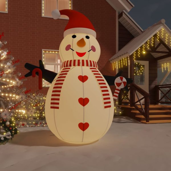 Oppblåsbar snømann med LED-lys 460 cm