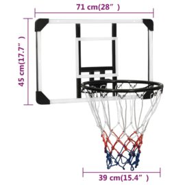 Basketballplate gjennomsiktig 71x45x2,5 cm polyeten