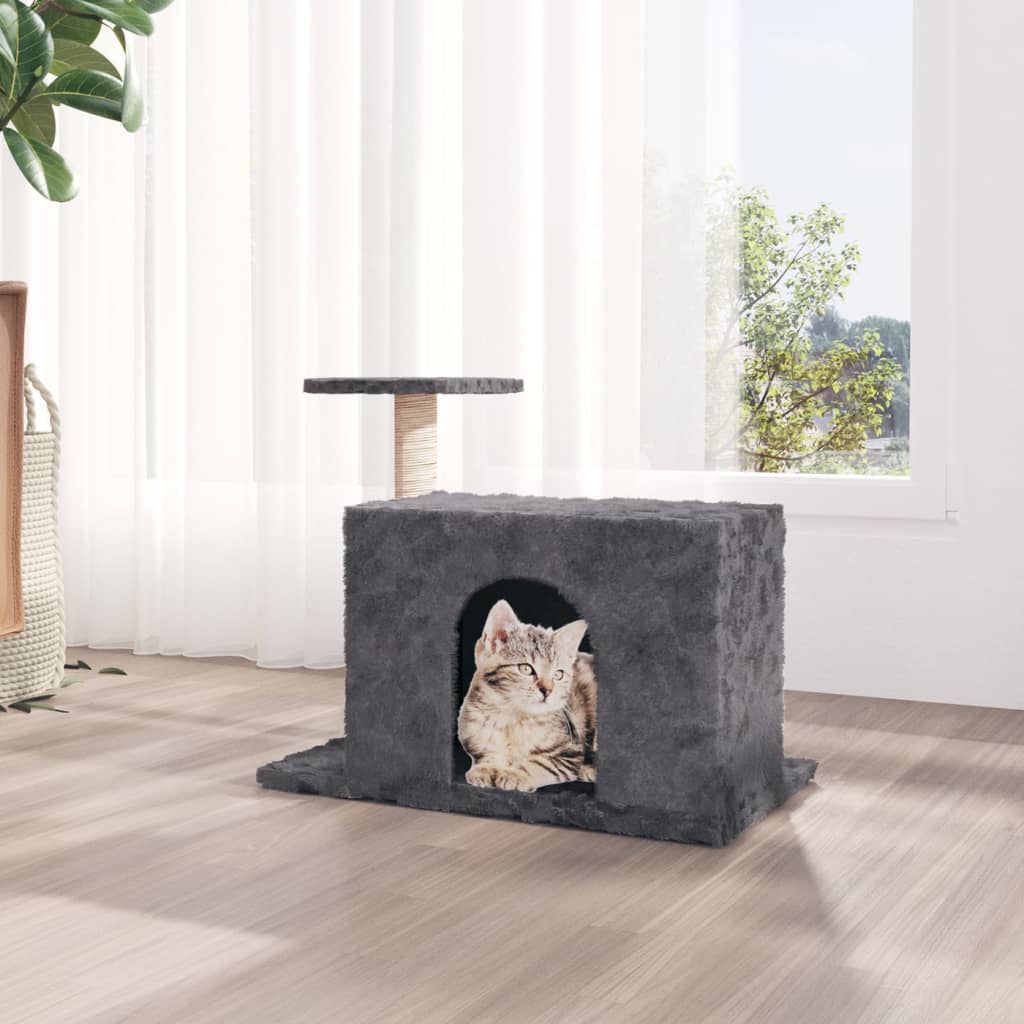 Kattetre med klorestolpe i sisal mørkegrå 51 cm