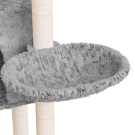 Kattetre med klorestolper i sisal lysegrå 108,5 cm