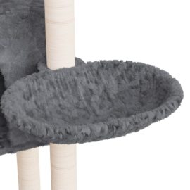Kattetre med klorestolper i sisal mørkegrå 108,5 cm
