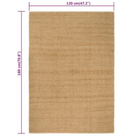Teppe rektangulær naturell 120×180 cm jute