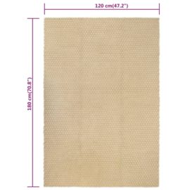 Teppe rektangulær naturlig 120×180 cm bomull
