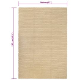 Teppe rektangulær naturlig 160×230 cm bomull