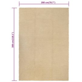 Teppe rektangulær naturlig 200×300 cm bomull