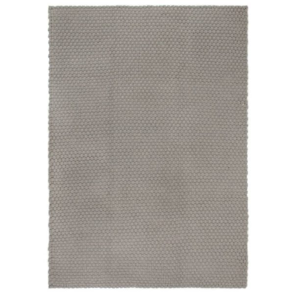 Teppe rektangulær grå 160×230 cm bomull