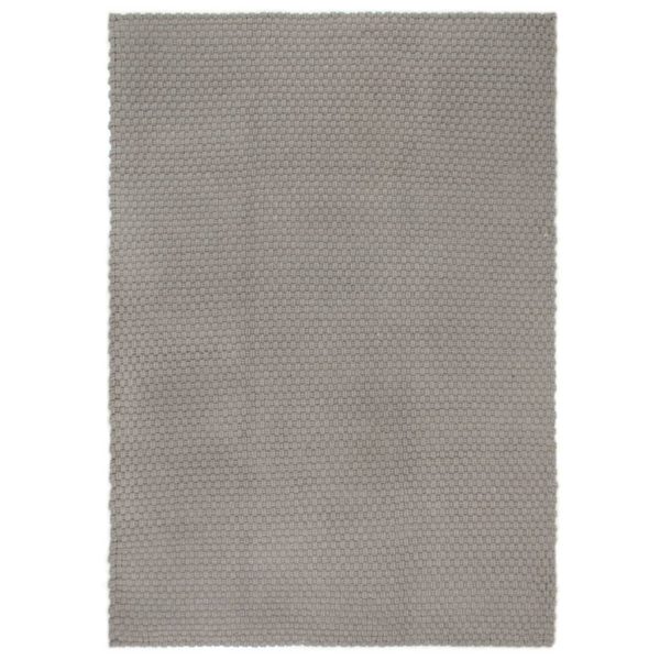 Teppe rektangulær grå 180×250 cm bomull