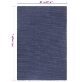 Teppe rektangulær marineblå 80×160 cm bomull