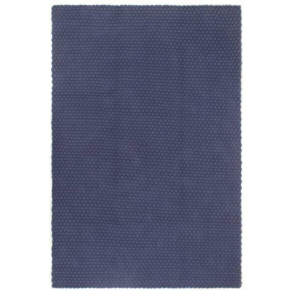 Teppe rektangulær marineblå 120×180 cm bomull