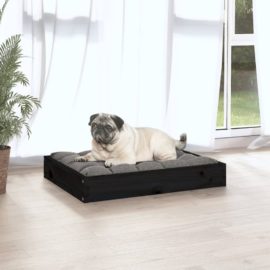 Hundeseng svart 61,5x49x9 cm heltre furu