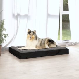 Hundeseng svart 91,5x64x9 cm heltre furu