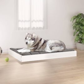 Hundeseng hvit 101,5x74x9 cm heltre furu