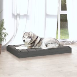 Hundeseng grå 101,5x74x9 cm heltre furu