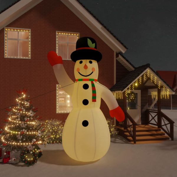 Oppblåsbar julesnømann med lysdioder 455 cm