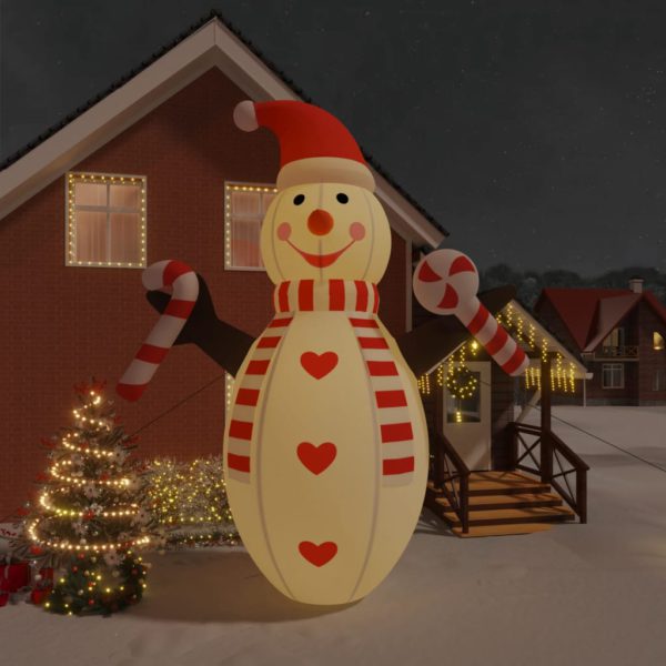 Oppblåsbar julesnømann med lysdioder 630 cm