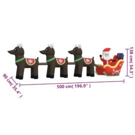 Oppblåsbar julenisse og reinsdyr LED 138 cm