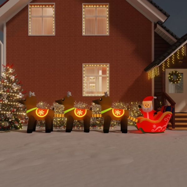 Oppblåsbar julenisse og reinsdyr LED 138 cm