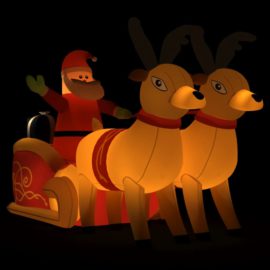 Oppblåsbar julenisse og reinsdyr LED 130 cm