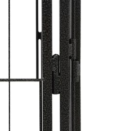 Hundegrind med 24 paneler svart 100×50 cm pulverlakkert stål