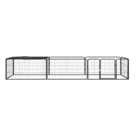 Hundegrind med 8 paneler svart 100×50 cm pulverlakkert stål