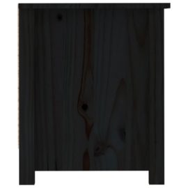 Skoskap svart 110x38x45,5 cm heltre furu
