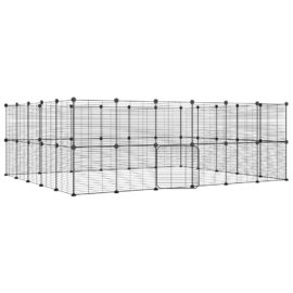 Dyrebur 44 paneler med dør svart 35×35 cm stål