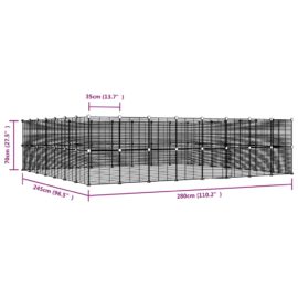 Dyrebur 60 paneler med dør svart 35×35 cm stål