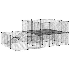 Dyrebur 44 paneler med dør svart 35×35 cm stål