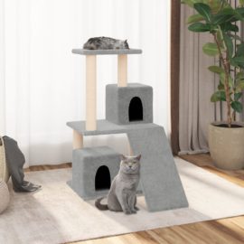 Kattetre med klorestolper i sisal lysegrå 82 cm